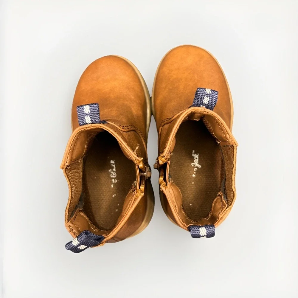 Cat & Jack‎ Chelsea Boots Toddler Boys Sz 7 Lucas Brown Elastic Stretch